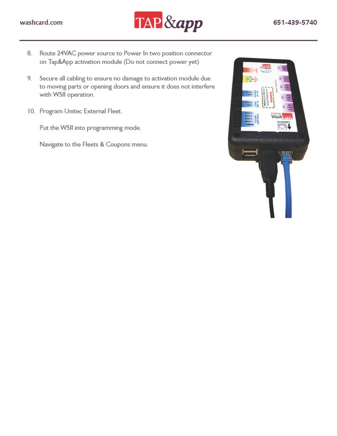 REV 4 Automatic Setup Guide For The Unitec Wash Select II - 11-1