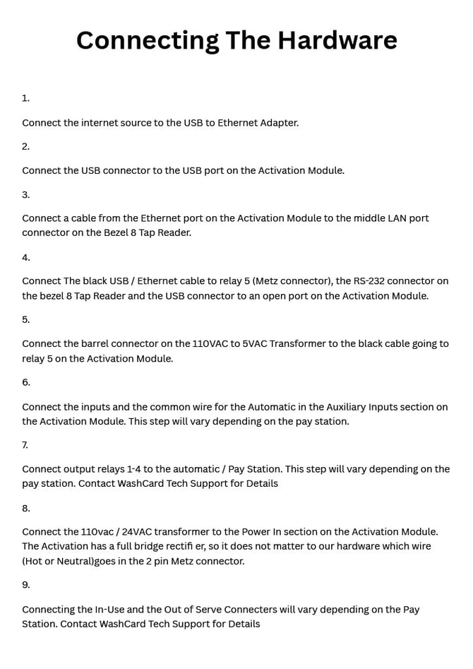 REV 4 Automatic Setup Guide For The Unitec Wash Select II - 5