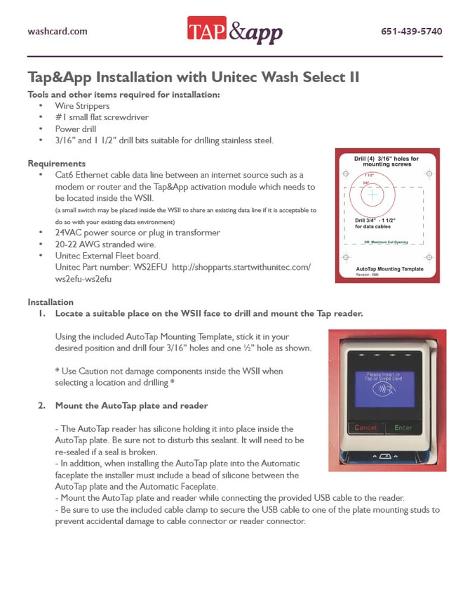 REV 4 Automatic Setup Guide For The Unitec Wash Select II - 8-1